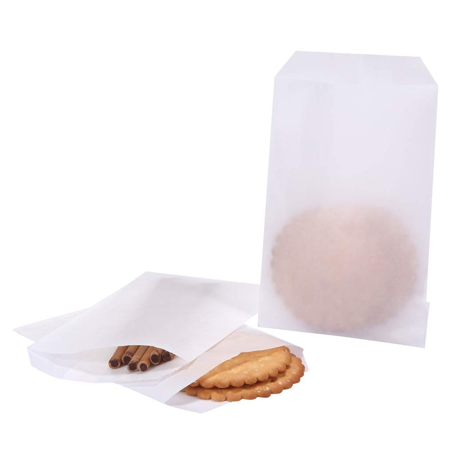Flat Glassine Waxed Paper Treat Bags 4x6 Semi-Transpare