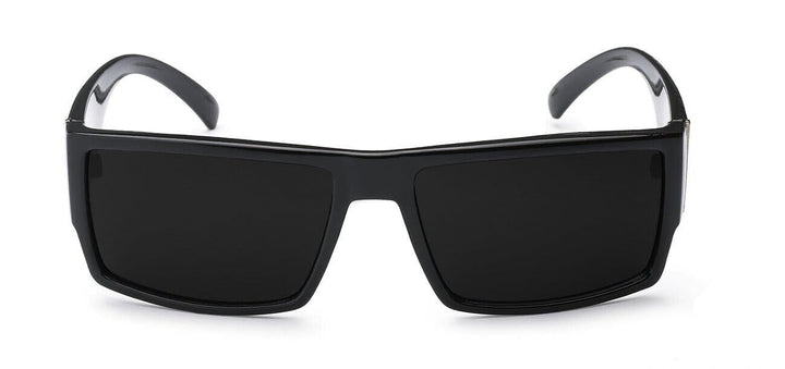 Mens Flat Top Gangster Sunglasses Black Silver Frame 91026 (Black), 5.5w x 1.75h