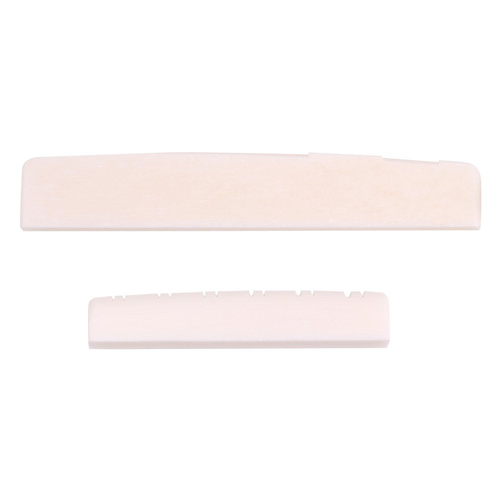 Guitar Bone Saddle Nut, 12 String Folk Acoustic Guitars Bone Guitar Bridge Saddle and Nut Set