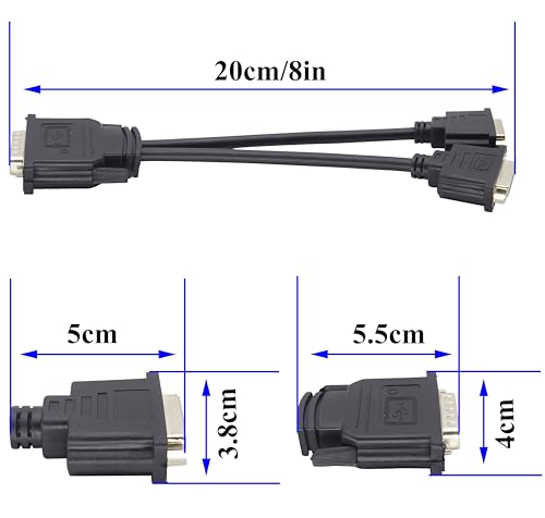 zdyCGTime DMS-59 to DVI Splitter Cable Connector for Du