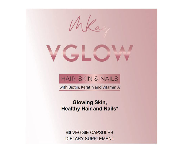 VGlow Hair Skin &amp; Nails Vitamin for Supporting Healthy Hair and Nails Multivitamin &amp; Vegan Dietary Supplement, Gluten Free, 60 Tablets