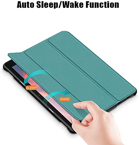 New Fire HD 10 &amp; 10 Plus Tablet Case (11th Gen, Released 2021) - Shock Resistant Slim Light Tri-Fold Stand Tablet Case with Auto Wake/Sleep (Dark Green-2)