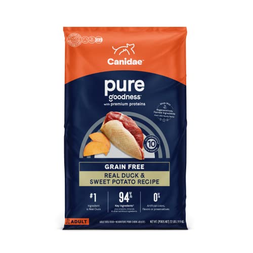 Canidae Pure Real Duck & Sweet Potato Recipe Adult Dry Dog 22 LB