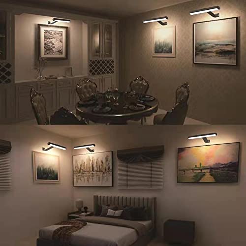 Rechargeable Picture Light with Remote,Wireless Battery Painting Light with 3 Lighting Colors,Art Light Display Lamp with Dimmable Timer, Full Metal Picture Light for Picture Gallery Dart