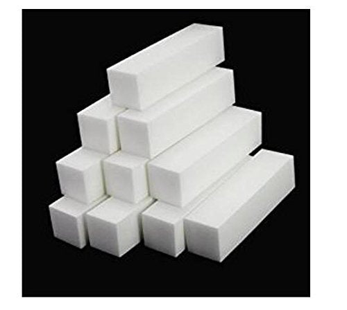 10PCS White Professional Washable 4 Ways Nail Buffing B