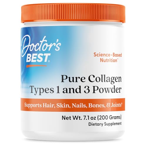 Doctor&#39;s Best Pure Collagen Types 1 &amp; 3, Promotes Healthy Skin Hair &amp; Nails – Bone &amp; Joint Support, 7.1 Ounce (Pack of 1)