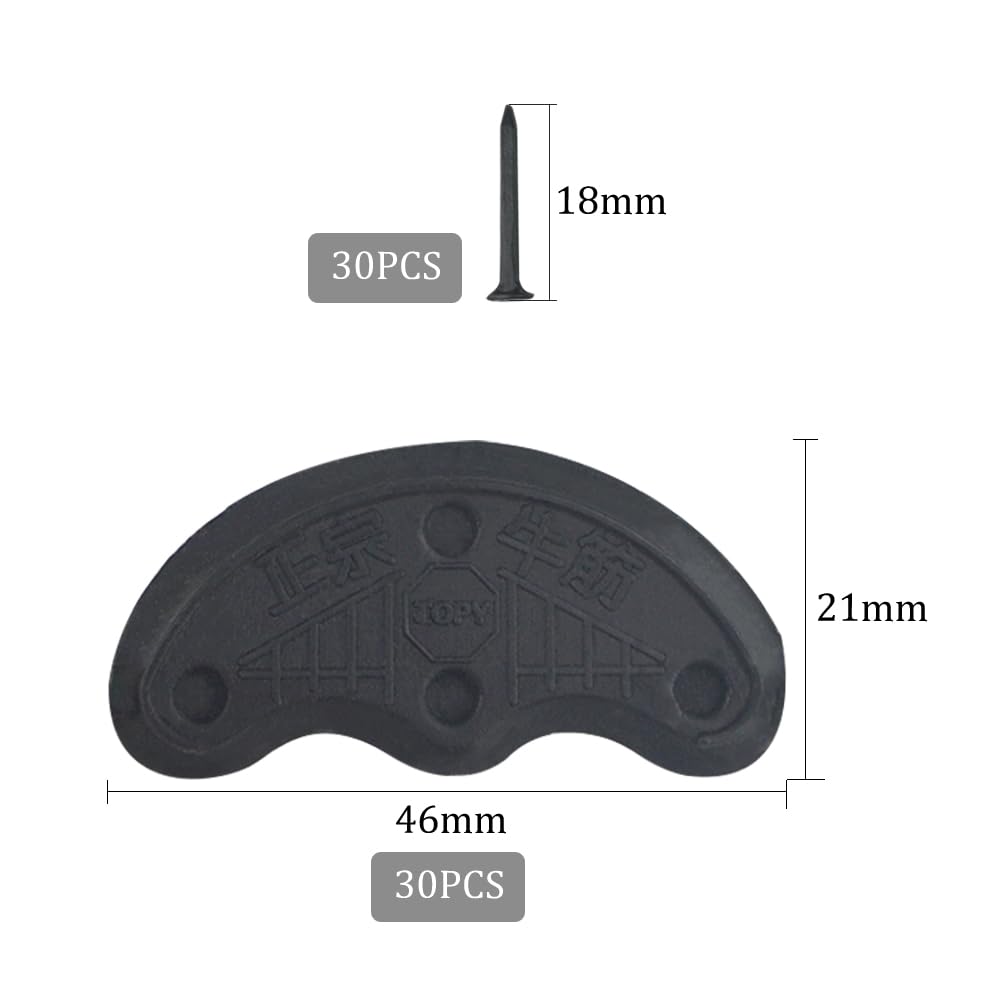 TOVOT 30 pcs Heel Plates Black Shoe Heel Taps Rubber Ti
