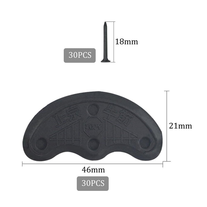 TOVOT 30 pcs Heel Plates Black Shoe Heel Taps Rubber Ti
