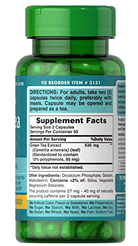 Puritan's Pride Green Tea Standardized Extract 315 