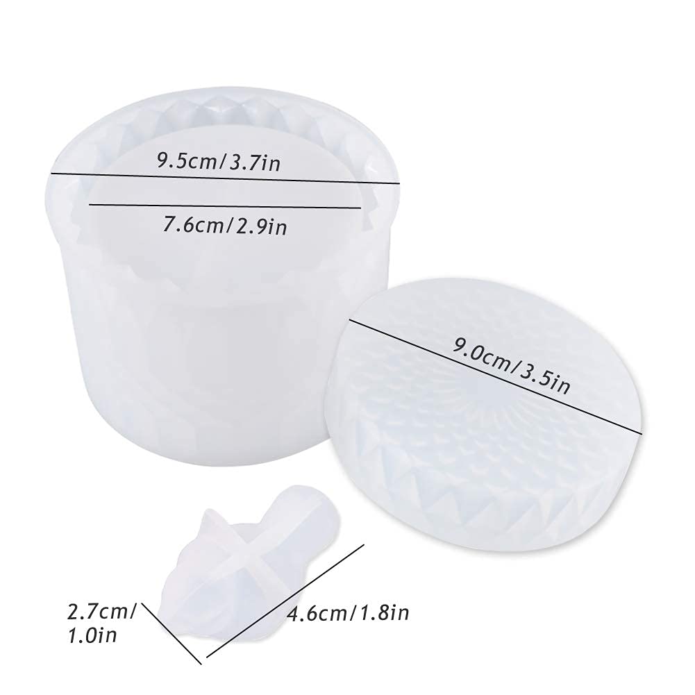 Silicone Crystal Box Resin Mold with Lid and Bird Handle Shape Mold for Epoxy Resin Jewelry Storage Bottle Jar Trinket Containers Ashtray Candle Holder DIY Crafts Supplies Resin Kit Home Decor Gift