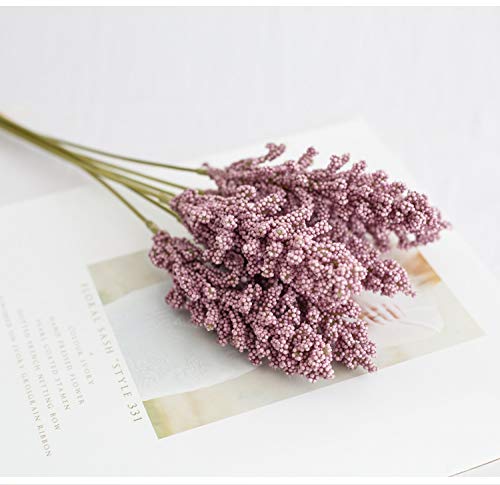 6 Sticks of Artificial Valley Flowers Exquisite Lavender Small Fresh Wall Decoration Bouquet vase Handmade DIY (Purple)