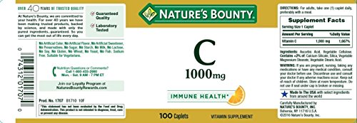 Vitamin C, 1000mg, Supports Immune Health, 100 Caplets (Pack of 2)