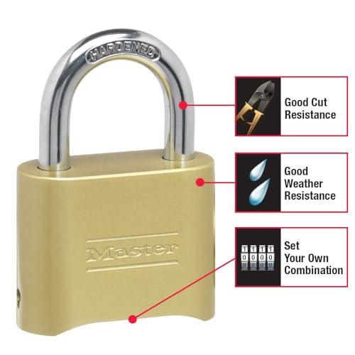 Master Lock Brass Combination Padlock for Indoor and Ou
