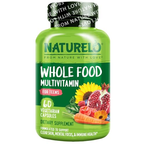 Teen Multivitamin - Whole Food Multivitamin - with Minerals for Teenage Boys & Girls - Supplement for Active Kids - Non-GMO - Vegan & Vegetarian - 60 Capsules