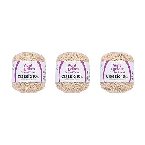 Classic Ecru Crochet - 3 Pack of 400y/365m - Cotton - Gauge 10 - Crochet