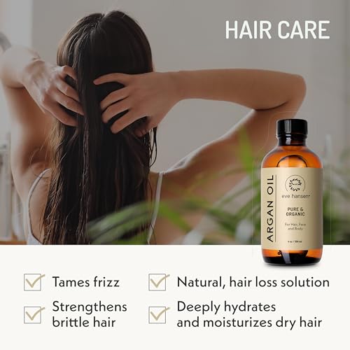 Argan Oil (4oz), Pure Carrier Oil for Hair, Skin and Nails, Deep Hydrator, Anti-Age, Sulfate, Paraben, Phthalate Free