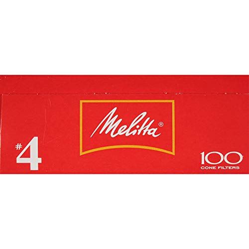 Melitta #4 Cone Coffee Filters, White, 100 Total Filters Count - Packaging May Vary