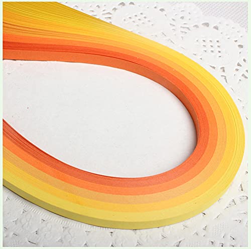 Yellow Quilling Paper Gradient Quilling Strips 5MM Crafts Paper Filigrana Color Ramps Chromatic Crescendo 120pcs Length 21inch