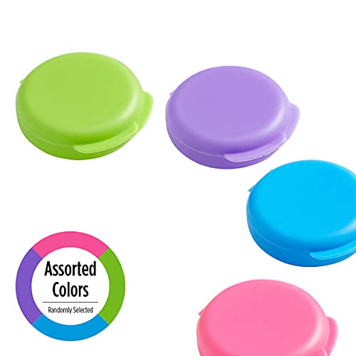 EZY DOSE Daily Round, Portable On-The-Go Pocket Pharmacy, Pill Box, Organizer and Vitamin Containers, Snap Shut Lids, Perfect For Traveling, Colors May Vary, 2 Pack, BPA Free