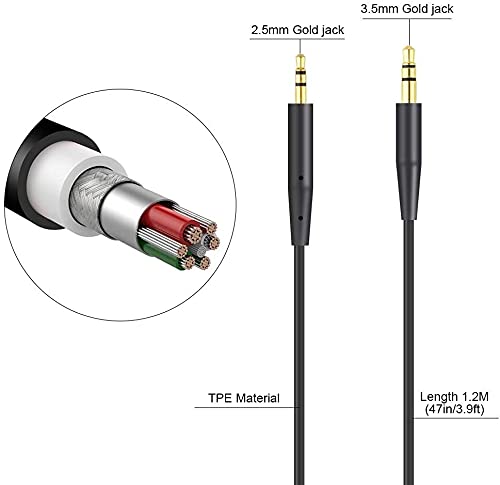 Alitutumao Replacement QC35 Headphone Cord Audio Cable 