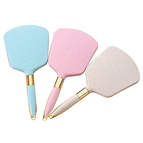 Pale Green, Square: Xpxkj Handheld Mirror Handle Vanity Makeup Home Salon Travel Use (Pale Green, Square)