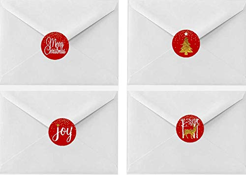48pack Red Merry Christmas Joy Deer Tree Assortment Sti