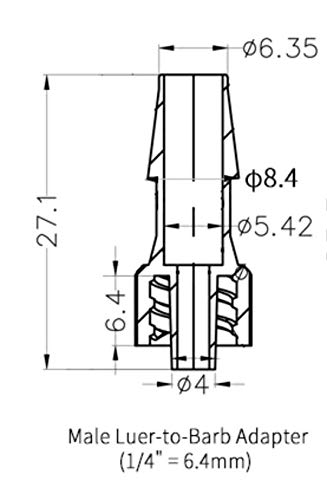 - Male Luer Lock Connector - 1/4 Hose Barb Fittings, PP Polypropylene Hose Luer Lock Adapter, 25x Hose Barb Adapter for Laboratory Equipment, Luer Lock Tubing, Luer Lock Fittings