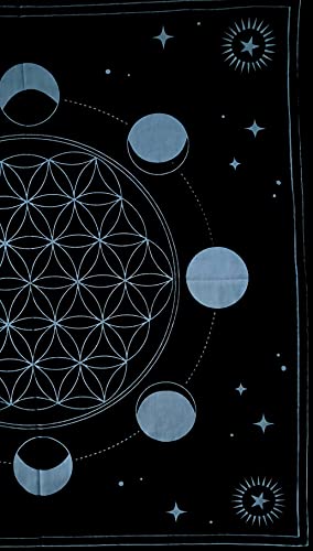 Indian Craft Castle Altar Tarot Cloth, Moon Phases Astr