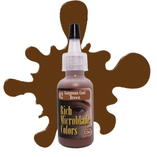 Permanent Makeup Gorgeous Cool Brown Pigment Cosmetic for Eyebrow and Eyeliner 1/2 oz (15ml) bottle