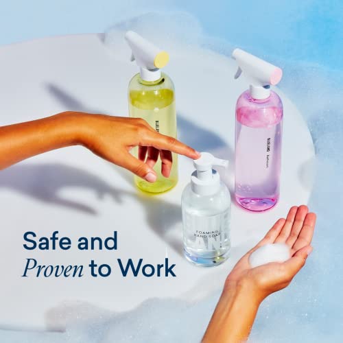 Clean Home Kit (3 Reusable Bottles + 3 Tablet Refills) Natural All Purpose Cleaner for Kitchen and Counters, Bathroom Cleaner for Shower and Sink, and Foaming Hand Soap