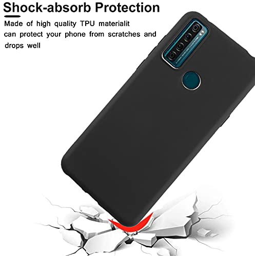 Misd Compatible with TCL 20 SE case, [Scratch-Resistant, Shock-Absorbing and Anti-Fall] Slim Soft and Comfortable, TPU Protective Back Cover for TCL 20 SE (Black)