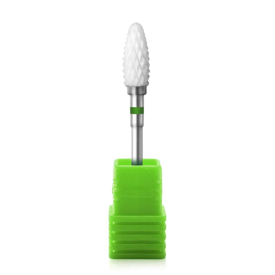 Professional Medium Flame Cuspidal Nail Drill Bit Polish Tools Ceramics Grinding Stone Head Electric Nail Drill Nail Art Machine
