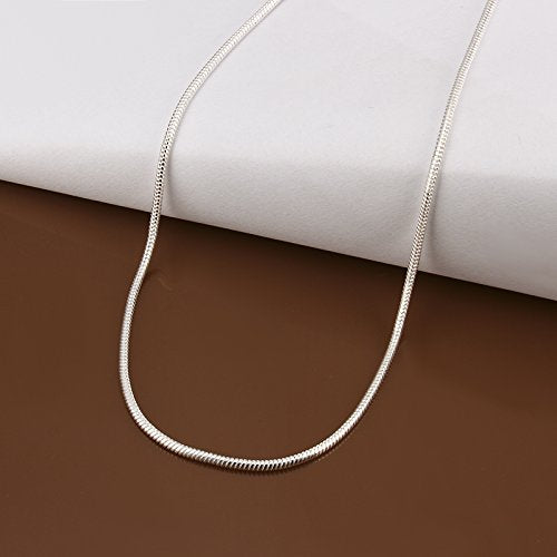 3 Pieces 925 Sterling Silver 2mm Snake Chain Necklace Jewelry Jewelry For Men And Women(16-24 Inch) (18 inch)