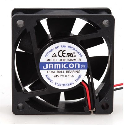 JF0625B2M-005-065R DC Fan, Ball, 24 Volt, Flange Mount, 60 mm x 60 mm x 25 mm Size