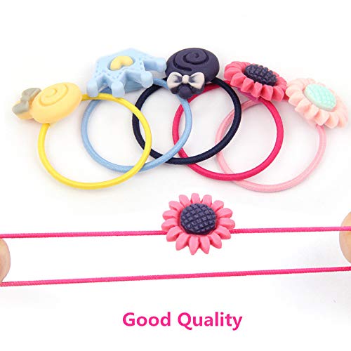 22PCS Baby Girls Cute Cartoon Hair Bows Elastics Ties Bands Hair Holders Ponytail Holders Head Bands Ropes Hair Elastics Accessories With a Cute Tin Box