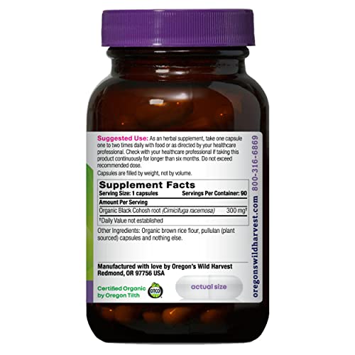 Oregon&#39;s Wild Harvest Black Cohosh Organic Herbal Supplement, 90 Count
