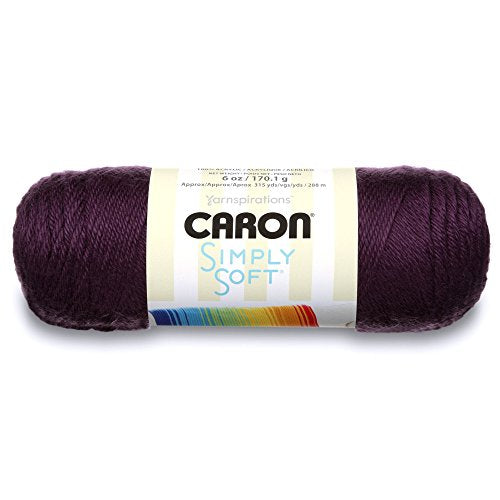 Simply Soft Solids Yarn, 6oz, Gauge 4 Medium, 100% acrylic - Purple - Machine Wash & Dry
