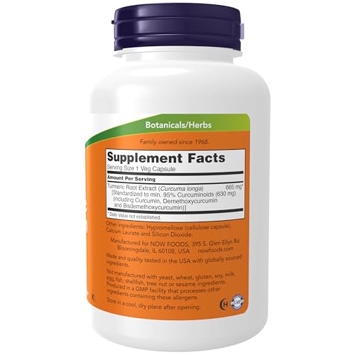 NOW Foods Supplements, Turmeric Curcumin, Derived from 