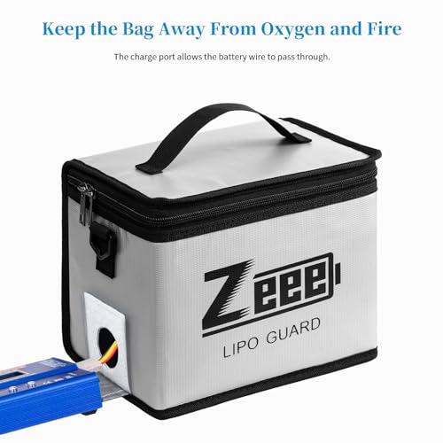 Fireproof Explosionproof Large Capacity Battery Storage Guard Pouch for Lipo Charge &amp; Storage (8.46 x 6.5 x 5.71 in)