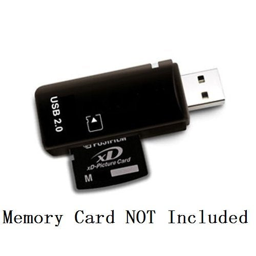 eTECH USB2.0 Black Color High Speed xD Memory Card Reader Supports Olympus and Fuji XD Picture Card 1GB 2GB