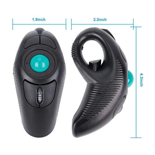 Wireless USB Handheld Finger Trackball Mouse with Laser Pointer
