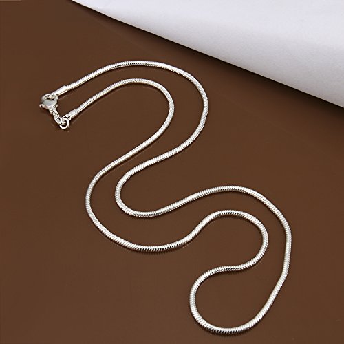 3 Pieces 925 Sterling Silver 2mm Snake Chain Necklace Jewelry Jewelry For Men And Women(16-24 Inch) (18 inch)