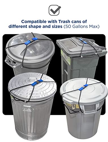 ENCASED (2 Pack Trash Can Lock, Bungee Cord Heavy Duty 