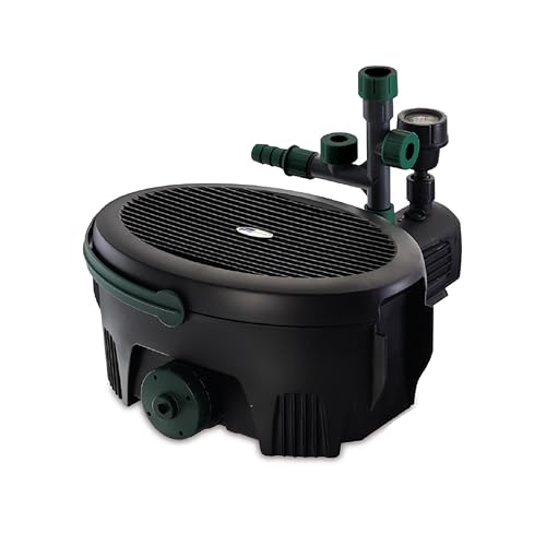 Pennington , Inpond 5 in 1 Pond & Water Pump, Filter, UV Clarifier, LED Spotlight and Fountain, All in One solution for a Clean, Clear, and Beautiful pond, for Ponds up to 600 Gallons