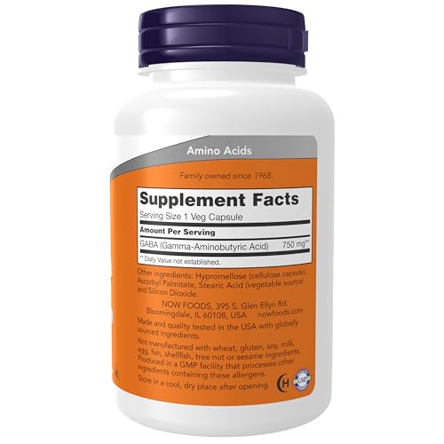 NOW Foods Supplements, GABA (Gamma-Aminobutyric Acid) 7