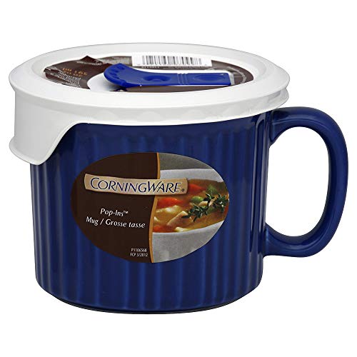 Meal Mug with Vented Lid for Steam, 20-Oz Stoneware Soup Mug, BPA-Free Lid, Microwave, Freezer, and Dishwasher Safe, Blueberry