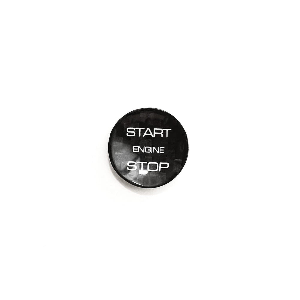 Black Ignition Starter Switch Sticker for Land Rover Discovery Sport for Range Rover Evoque Velar Start Stop Engine Button Cover Genuine Carbon Fiber Material - for Concave Button