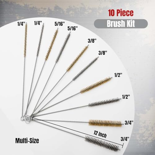 PMD Products 10-Piece Tube Cleaning Brush Kit | Brass W