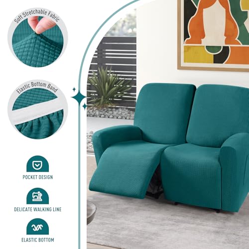 TAOCOCO Recliner Loveseat Slipcover, 6 Pieces Dual Recl