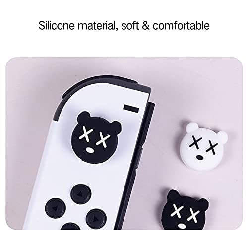 Cute Switch Thumb Grip Caps Compatible with Nintendo Switch OLED/Lite Console, Kawaii Soft Silicone Analog Stick Button Cover for NS Joycon Controller, 4PCS Joystick Cap for Kirby Fans